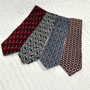 Men’s 100% silk ties. Lot of 4